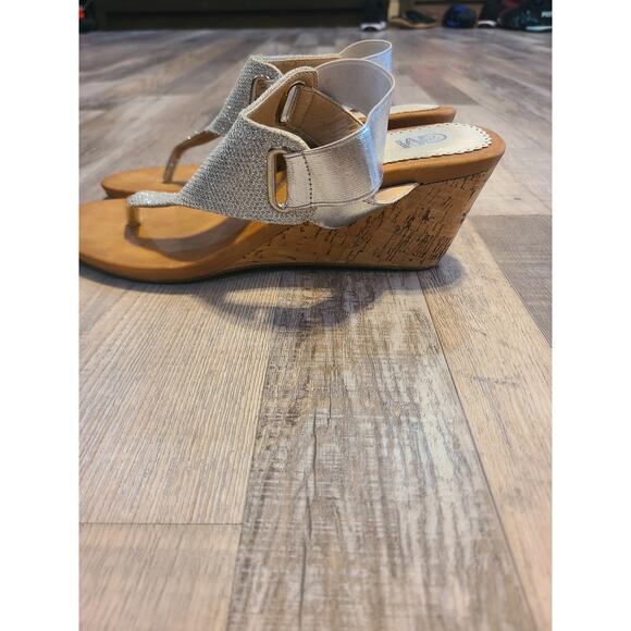 Cherie silver 3inch wedge size 7.5M woman's shoe - Picture 5 of 10